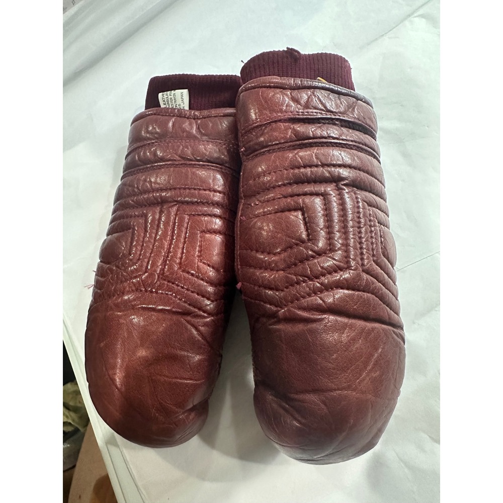 Vintage Winner Kombi Leather Mittens Burgundy Thinsulate Rare 70s 80's